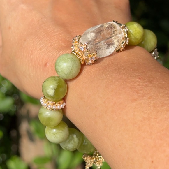 Serpentine Jade Design bracelet - Picture 7 of 7